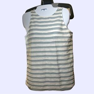 NWT Doe & Rae Blue White Striped Tank Top Women's Size Small Sleeveless.